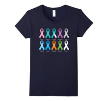 Colored Awareness Ribbons T-Shirt for Various Cancers