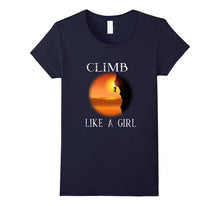 Climb Like a Girl Rock Climbing Distressed T Shirt