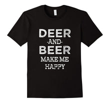Mens Deer and Beer Make Me Happy Funny Hunting Shirt