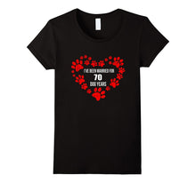 10th Wedding Anniversary T-Shirt 70 Dog Years Gift