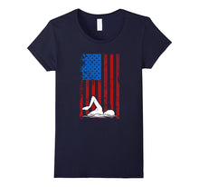 Swimming, American Flag Sports Player Silhouette T-Shirt