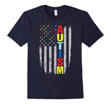 Cool Autism Awareness America Flag T-Shirt Autism Gifts
