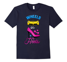 Baby Shower Gender Reveal Party Tee T Shirt Wheels or Heels