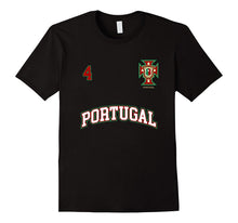 Portugal Shirt Number 4 (+BACK) Soccer Team Sports Tee Flag