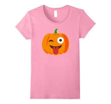 Pumpkin Halloween Emoji Costume T-Shirt Happy Smile Tongue
