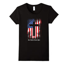 One Nation Under God Cross Over USA Flag Religious T-Shirt