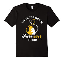 15th Wedding Anniversary T-Shirt Purr-Ever Cat Gift