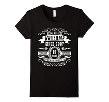 10th Birthday Gift T-Shirt Awesome Since 2007 Tee 10 Yr Olds