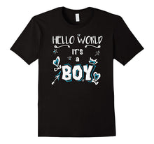 Hello World It's a Boy Baby Shower Gender Reveal Blue Gift