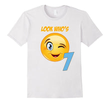 Kids 7th Birthday Emoji Gift T-Shirt for 7 Yr Old Girls Boys