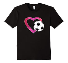 I Love Soccer Heart & Ball T-Shirt for Girls Teens & Women
