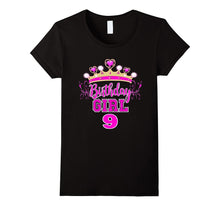 Birthday Girl Nine Year Old Birthday Party Princess Shirt