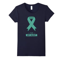 Teal Ribbon Support Aunt Ovarian Cancer Awareness T-Shirt