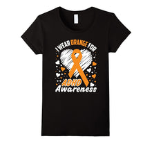 I Wear Orange for ADHD Awareness Shirt Orange Ribbon T-Shirt