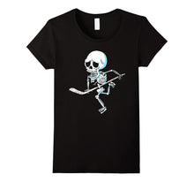 Skeleton Hockey T-Shirt Funny Halloween