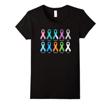 Colored Awareness Ribbons T-Shirt for Various Cancers