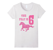 Kids 6th Birthday Horse Bling T-Shirt for 6 Year Old Girls