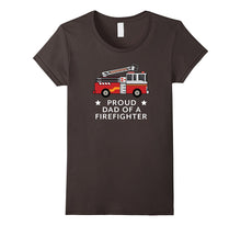 Red Fire Truck Proud Dad of Firefighter Heroes Tshirt