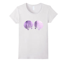 Beautiful Purple Shells Mermaid Birthday Party T Shirt
