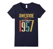 Awesome Since September 1957 T-Shirt Funny 60th Birthday Tee