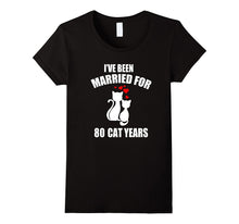 16th Wedding Anniversary T-Shirt 80 Cat Years Gift