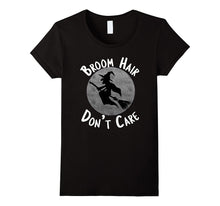 Halloween T-Shirt Messy Broom Hair Don't Care Shirt