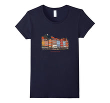 Copenhagen Denmark Nyhavn Harbor Distressed T-Shirt