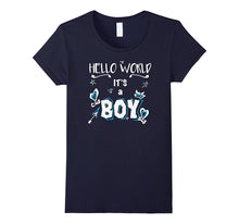 Hello World It's a Boy Baby Shower Gender Reveal Blue Gift