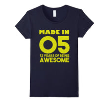 12th Birthday Gift T-Shirt Made in 2005 Awesome 12 Years Old