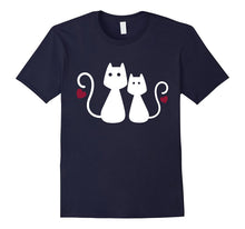 Cute Love Twin Cats Womens National Cat Day Tshirt Tee