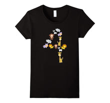 Safari Animals Birthday T-Shirt for 4 Year Old Girls Boys