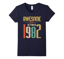 Awesome Since October 1982 T-Shirt Funny 35th Birthday Tee