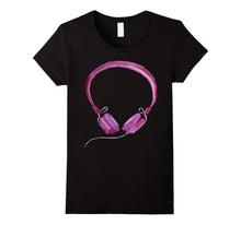 Purple Headphones Shirt Music Retro Watercolor Musical Teen