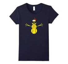 Funny Softball Snowman Santa Christmas Gift T Shirt