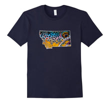 Montana Shape Brown Trout Fish T-Shirt Derek DeYoung Art