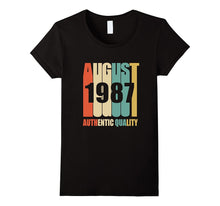 Retro August 1987 T-Shirt 30 Yrs Old Bday 30th Birthday Tee