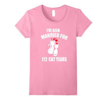 24th Wedding Anniversary T-Shirt 112 Cat Years Gift