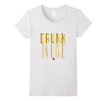Funny Bride Shirt Drunk in Love Wedding Bachelorette Gold