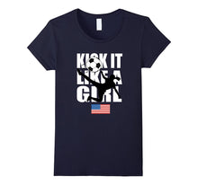 KICK IT LIKE a GIRL SHIRT | American Flag Soccer T Shirt