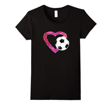 I Love Soccer Heart & Ball T-Shirt for Girls Teens & Women