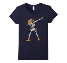 Dabbing Skeleton T Shirt Kids Cowboy Hat Halloween Funny Dab