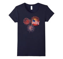 4th of July Exploding Fireworks American Flag USA T-Shirt