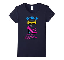 Baby Shower Gender Reveal Party Tee T Shirt Wheels or Heels