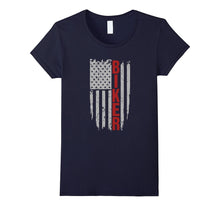 Distressed American Flag and Motorcycle, Biker Funny T-Shirt
