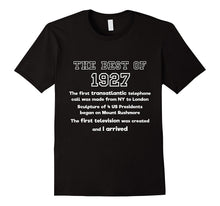 1927 90th Birthday T Shirt Gift for 90 Year Old Men / Women