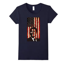 Ronald Reagan T-Shirt American Flag Patriotic Distressed Tee