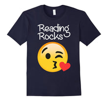 Reading Rocks Fun Teacher Reader Emoji Love T Shirt
