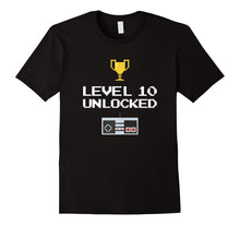 10th Birthday Gift 10 Year Old Level Up Retro Gamer Tshirt