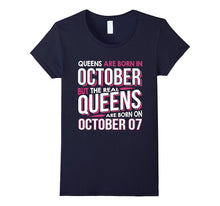 Real Queens Are Born on October 07 T-Shirt 7th Birthday Gift