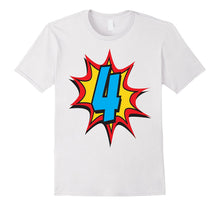 4th Birthday Superhero Kids Gift Cartoon Comic T-Shirts